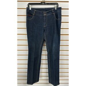 Fubu Jeans Vintage Women 11/ 12 Boot Mid Rise Indigo 90s Y2K Dark Denim Bootcut